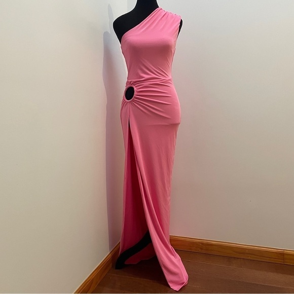 NEW! Michael Costello x REVOLVE- Sofie Gown One Shoulder Pink Maxi Dress Size XS - Picture 2 of 15